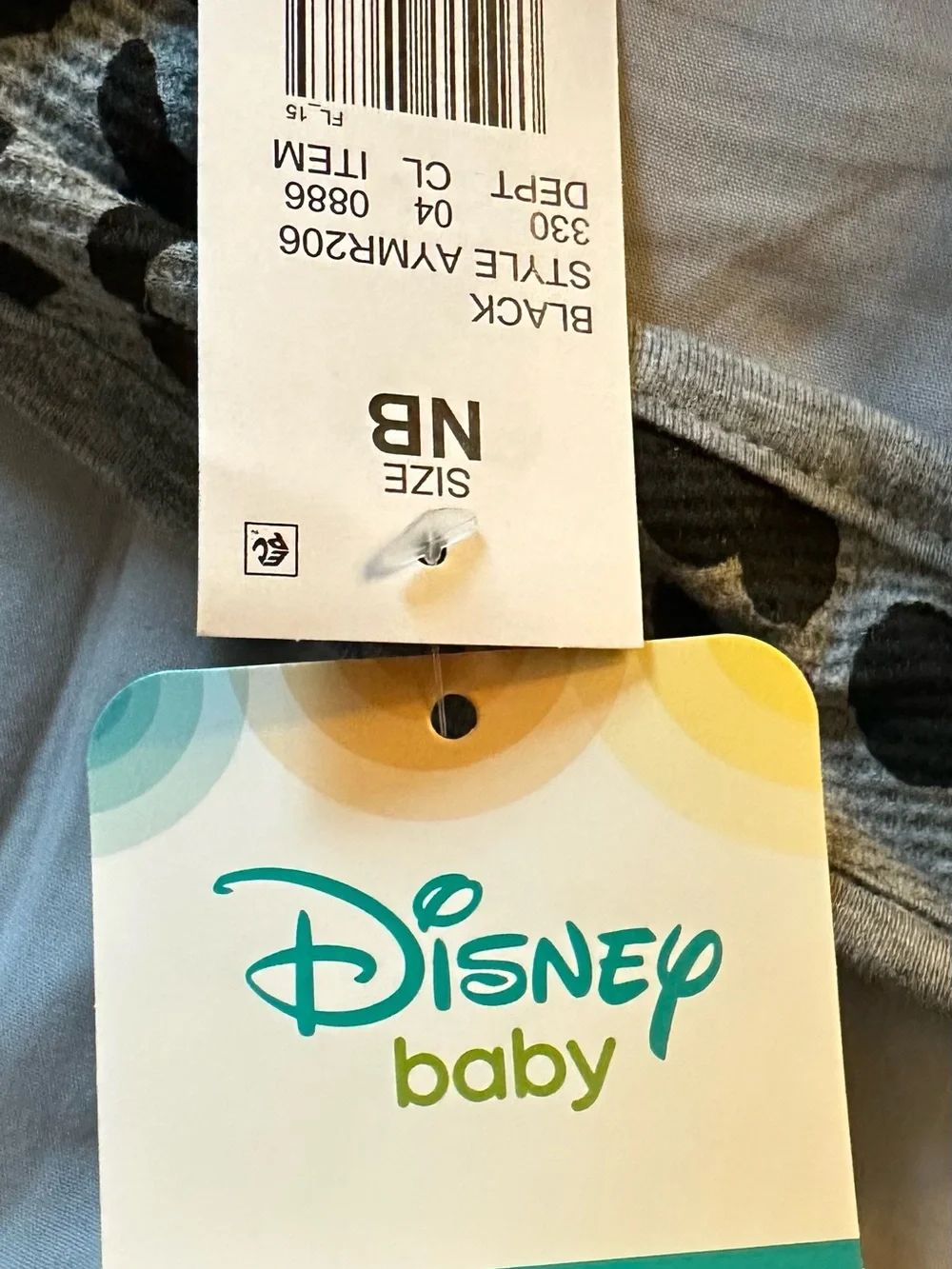 Disney Black Mickey Mouse Heart Romper with Red & Yellow Accents